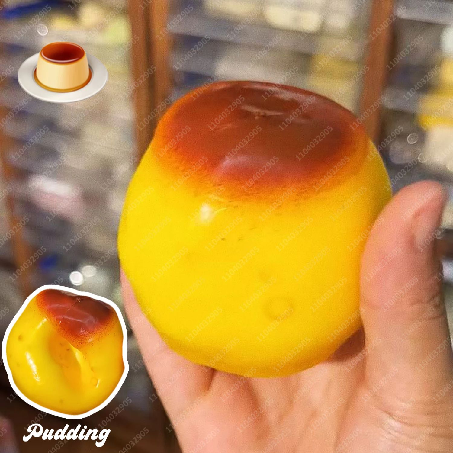 Baby Food Toy - Crunchy Pudding Stress Ball Squishy Food-shaped