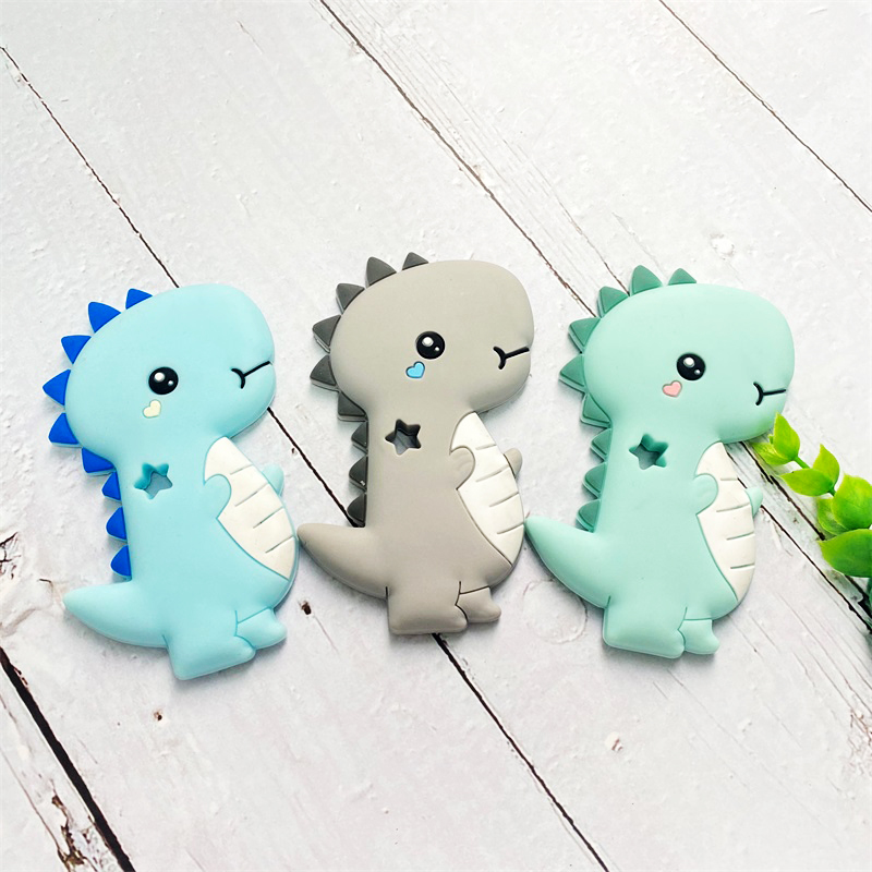 Baby Food Toy - 1pcs Silicone Dinosaur Teether Cartoon Animal