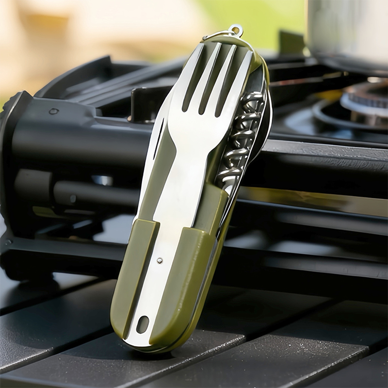 Weaning Spoon Set - New Stainless Steel 7In1 Camping Cutlery