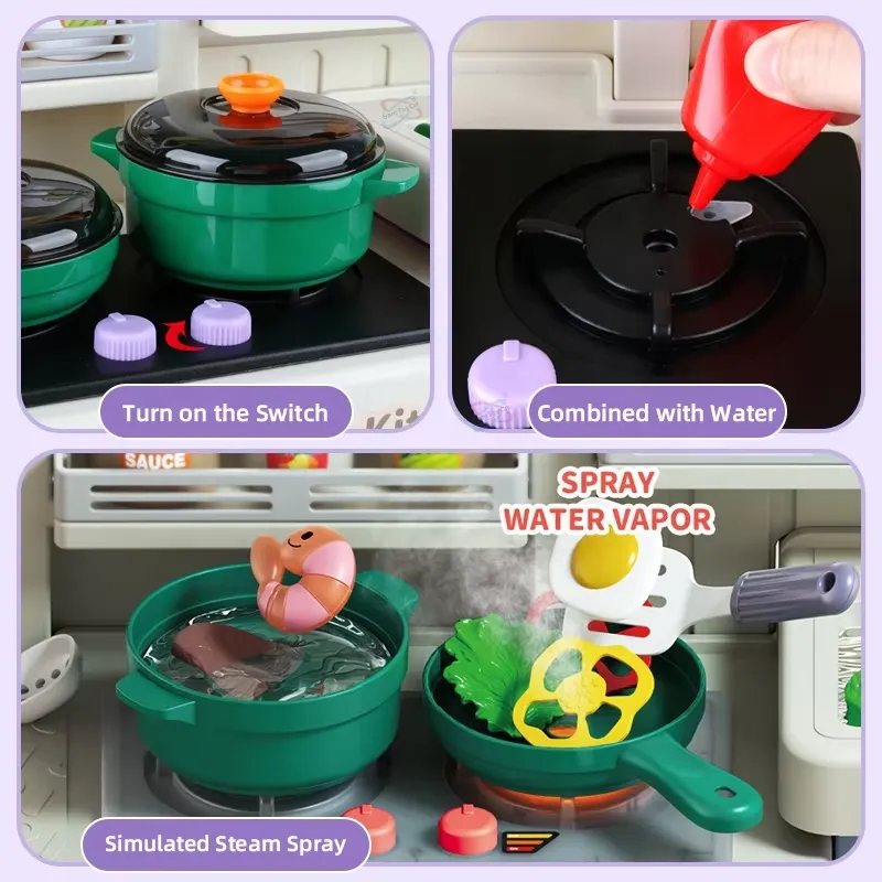 90cm Large Pretend Play Kitche - Baby Food Toy 评论和价格