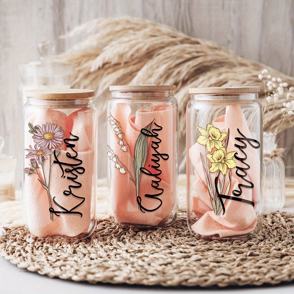 Custom Birth Flower Name Glass - Training Cup Straw 评论和价格
