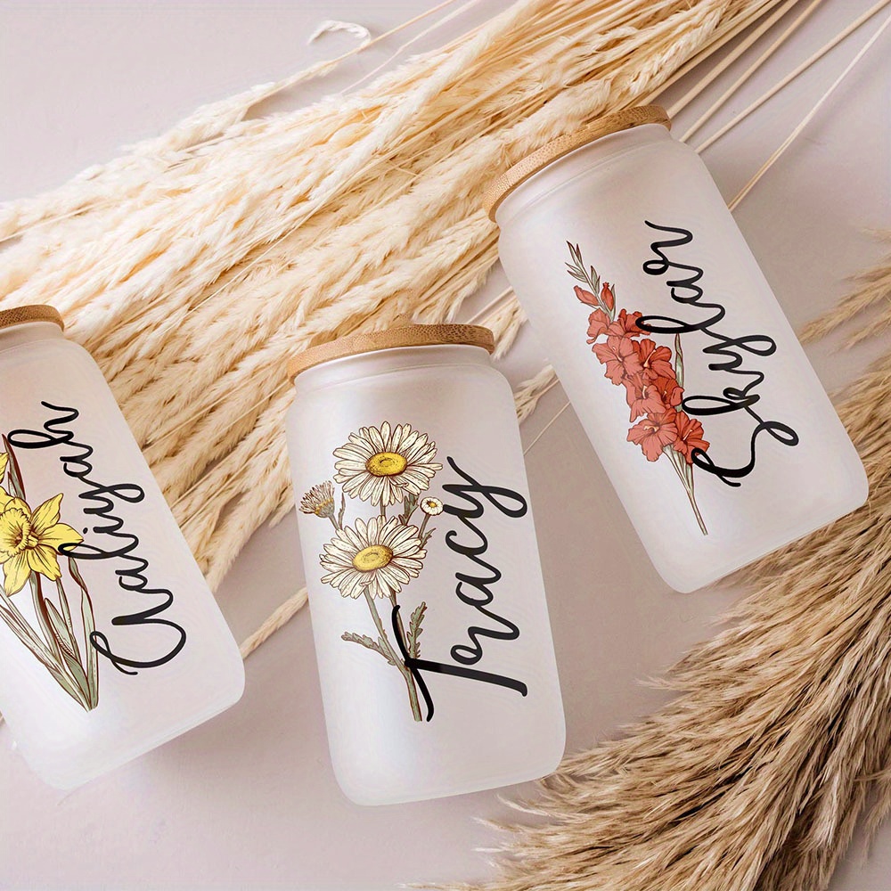 Custom Birth Flower Name Glass - Training Cup Straw 评论和价格