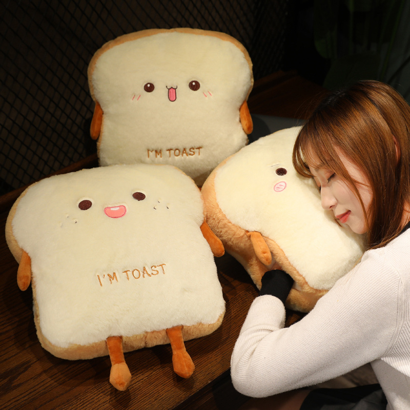 Plush Bread Pillow Cute Simula - Baby Food Toy 评论和价格