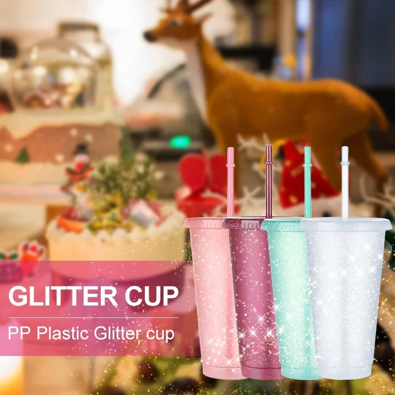 Summer Party Glitter Cups Girl - Training Cup Straw 评论和价格