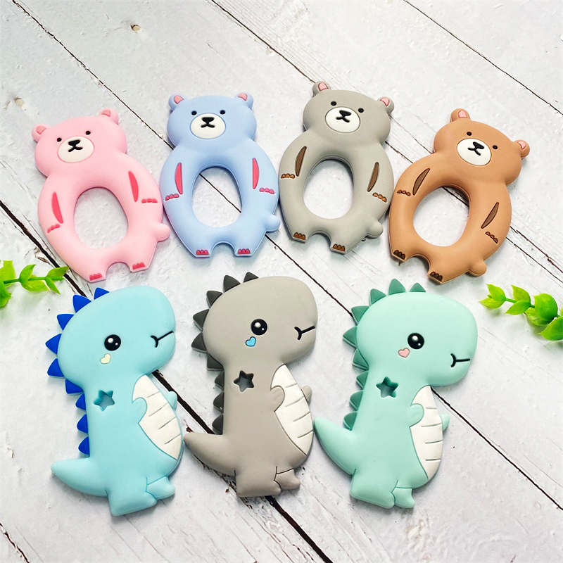 1pcs Silicone Dinosaur Teether - Baby Food Toy 评论和价格