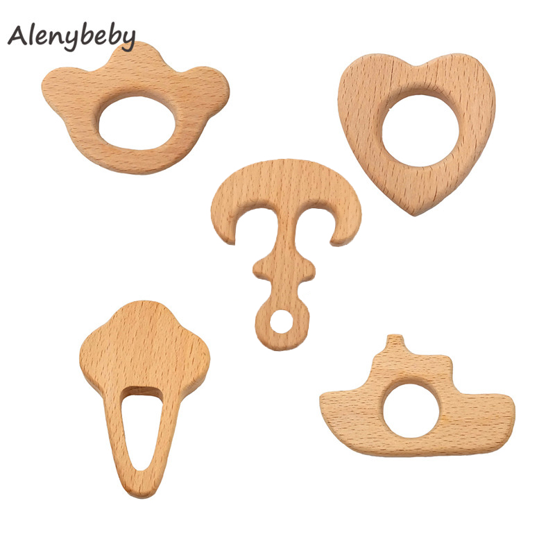 2pc Wood Teether Cartoon DIY W - Baby Food Organic 评论和价格