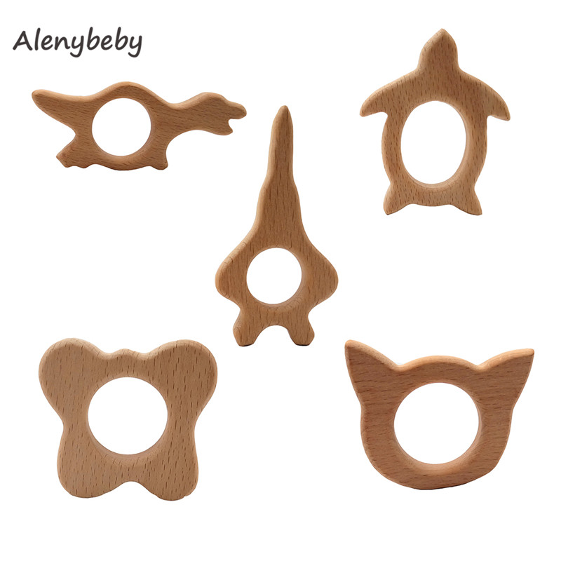 2pc Wood Teether Cartoon DIY W - Baby Food Organic 评论和价格