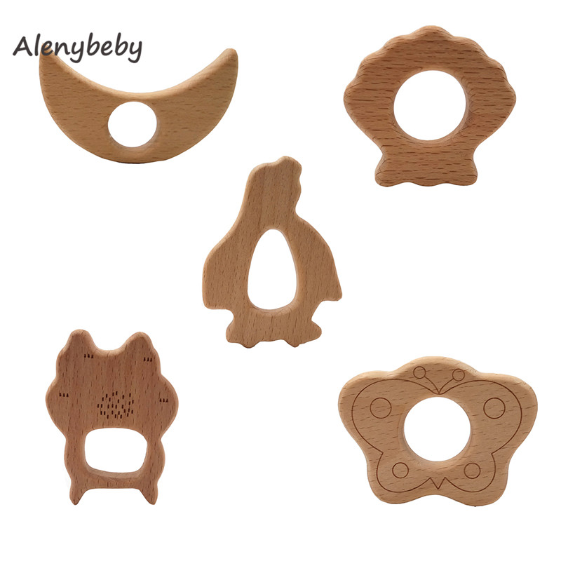 2pc Wood Teether Cartoon DIY W - Baby Food Organic 评论和价格
