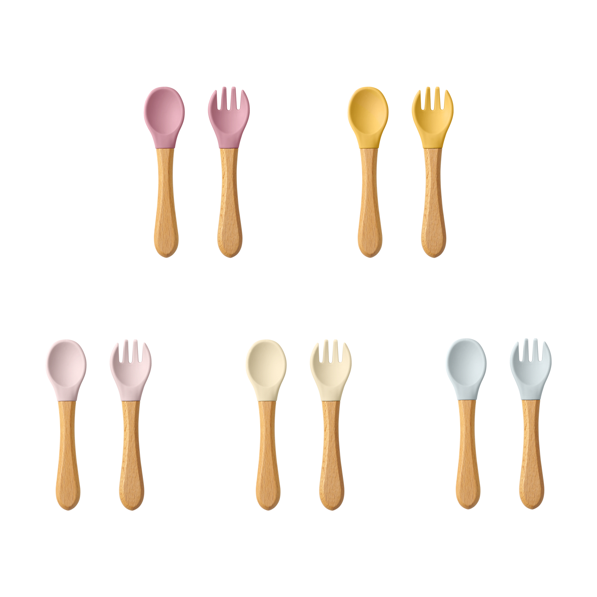 2PCS Baby Learning Spoons Uten - Weaning Spoon Set 评论和价格