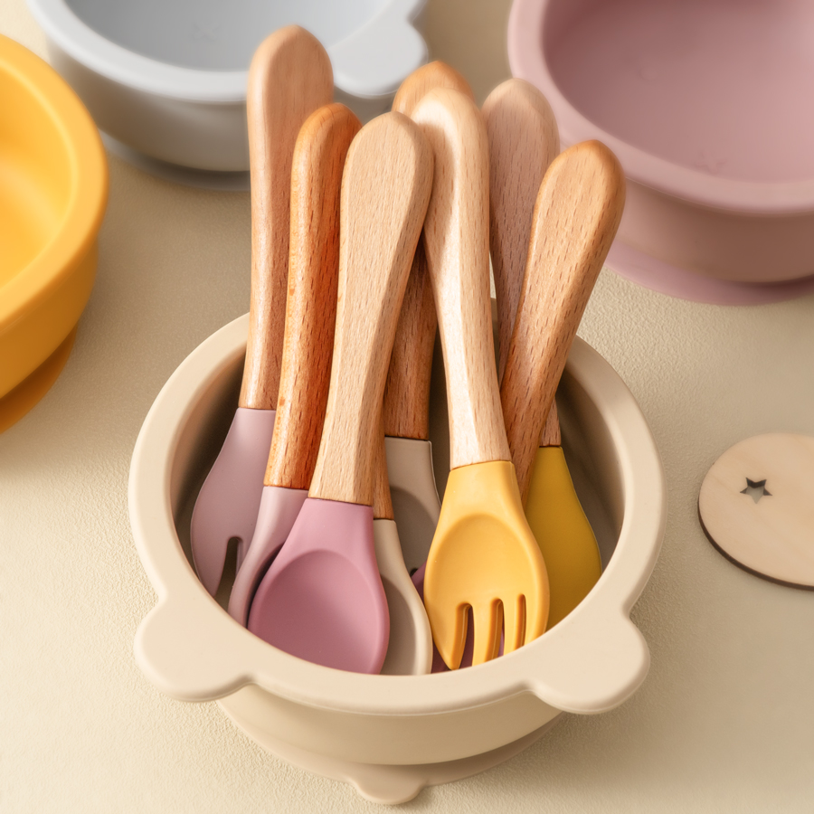2PCS Baby Learning Spoons Uten - Weaning Spoon Set 评论和价格