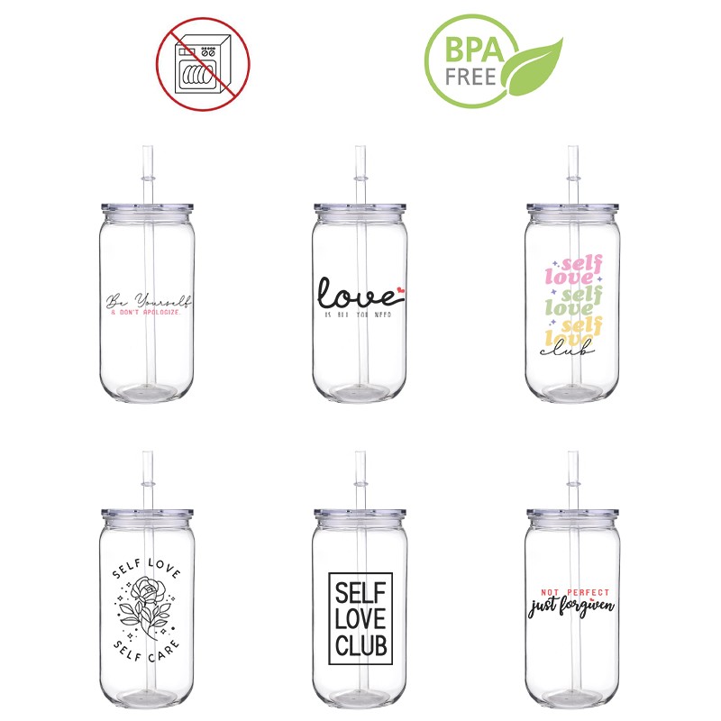Self Love Colorful Fashin Gril - Training Cup Straw 评论和价格